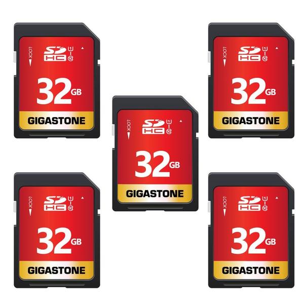 Imagem de Cartão SD Gigastone 32GB, pacote com 5 unidades de memória SDHC UHS-I U1 Classe 10