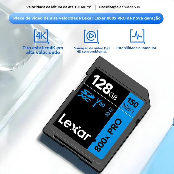 Imagem de Cartão SD Lexar De Alta Velocidade 800X pro 128GB 64GB 32GB UHS-I Classe 10 3D 4K V30 Cartão De