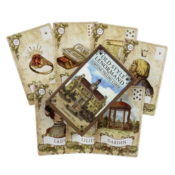 Imagem de Cartas Adivinhadoras de Estilo Antigo Lenormand, Um 38 English Fate Divination Deck, Borad Jogos