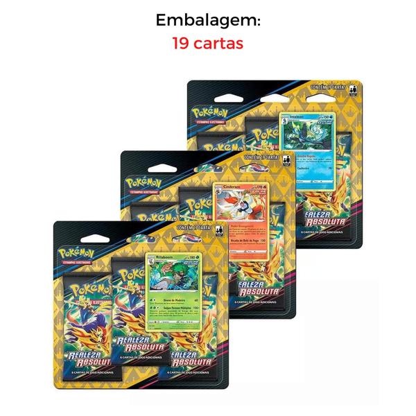 Imagem de Cartas Pokémon 3 Blister Triplo Realeza Absoluta Copag - 32203