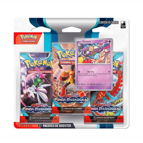 Imagem de Cartas Pokémon Blister Triplo Fenda Paradoxal Sinistea Copag