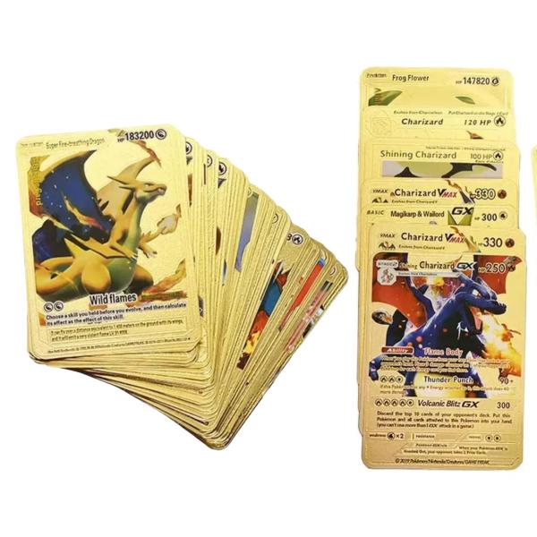 Imagem de Cartas Pokémon Box 55 Cartas Gold Sem Repetir