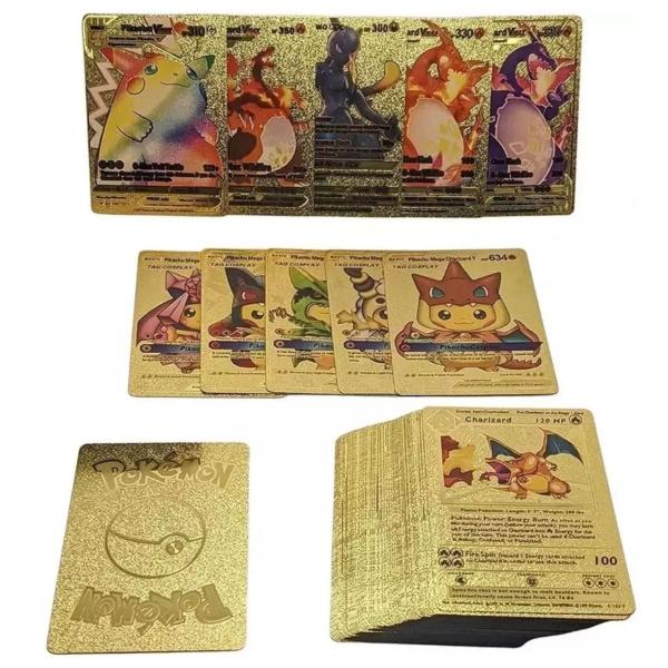 Imagem de Cartas Pokémon Box 55 Cartas Gold Sem Repetir