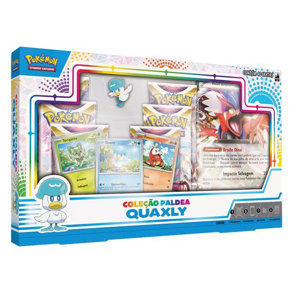 Imagem de Cartas Pokémon Box Coleção Paldea Quaxly com Koraidon Ex Copag