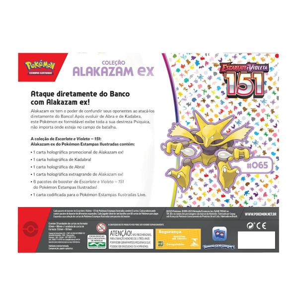 Imagem de Cartas Pokémon Coleção Especial Box Escarlate E Violeta 151 Alakazam Ex Copag Original Com 6 Boosters Lançamento