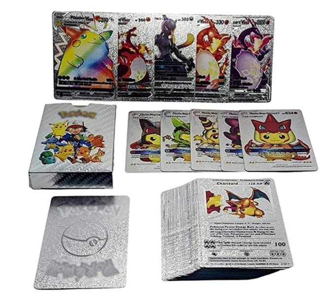 Imagem de Cartas Prateadas Coleção Tipo Pokémon Kit Com 5 Unidades