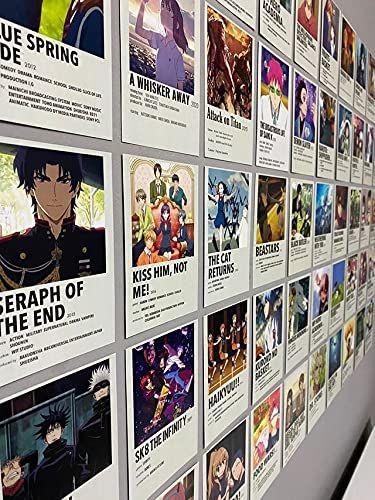 Imagem de Cartazes de anime Fardes para decoração de quarto, 60 unidades, caixa de presente de colagem de parede