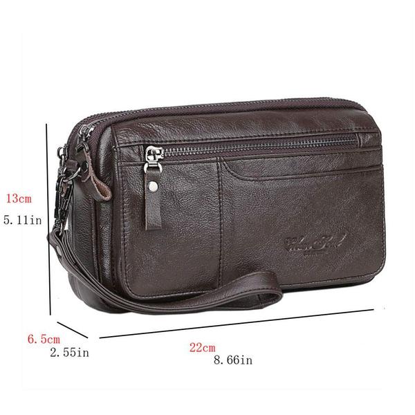 Imagem de Carteira Clutch Purse KPYWZER em couro para homens, cor café