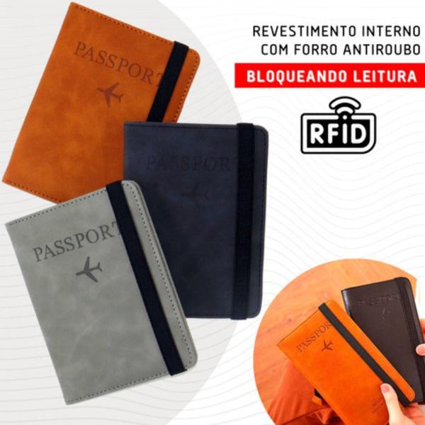 Imagem de Carteira Porta Passaporte Documentos Viagem Alta Qualidade