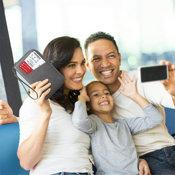 Imagem de Carteira porta-passaportes Fintie Family com bloqueio de RFID de nylon