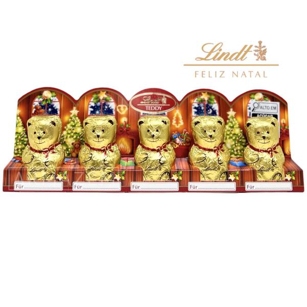 Cartela 5 Lindt Natal Mini Teddy Chocolate Ao Leite 10g X 5 Imagem de Cartela 5 Lindt Natal Mini Teddy Chocolate Ao Leite 10g X 5
