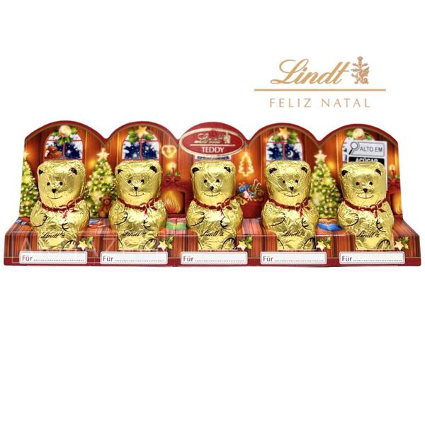 Imagem de Cartela 5 Lindt Natal Mini Teddy Chocolate Ao Leite 10G X 5