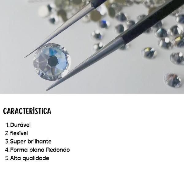 Imagem de Cartela Adesiva De Strass 5mm, Cartela Com 273 Unidades, Strass Meia Pérola Adesivo, Strass Chaton Adesivado Nacarado