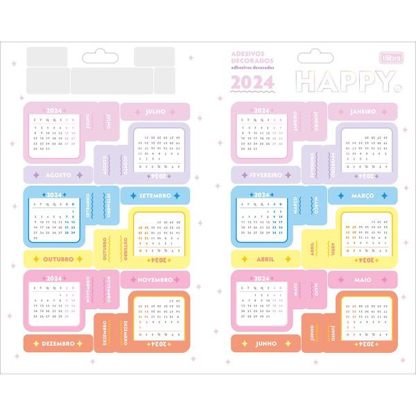 Imagem de Cartela Adesivo Decorado Calendario Metalizado Happy Tilibra