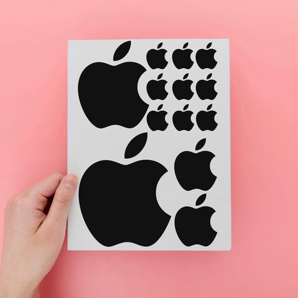 Cartela Adesivos Maçã Apple Preto iPhone iPad Mac Carro Moto Notebook - Kanto Store