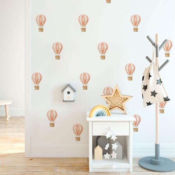 Imagem de Cartela de Adesivo Decorativo Balão Coral Infantil Lavável