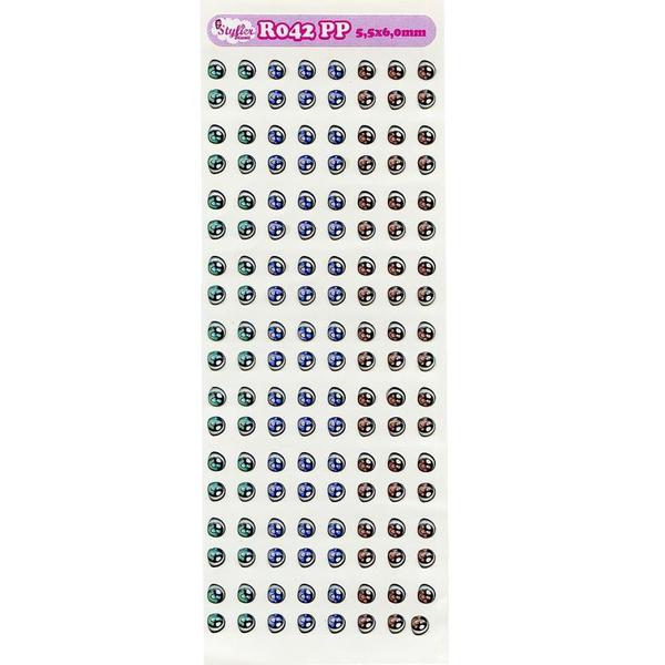 Cartela de Olhos Resinados Styler Biscuit R042 PP - 5,5 x 6,0mm Imagem de Cartela de Olhos Resinados Styler Biscuit R042 PP - 5,5 x 6,0mm