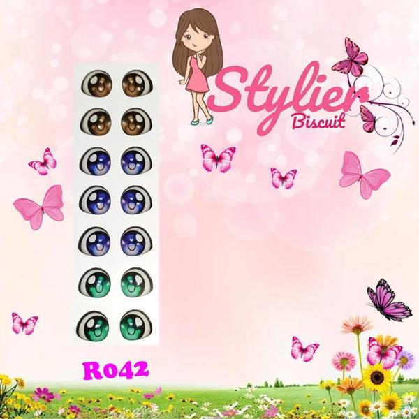 Cartela de Olhos Resinados Styler Biscuit R042 PP - 5,5 x 6,0mm Imagem de Cartela de Olhos Resinados Styler Biscuit R042 PP - 5,5 x 6,0mm
