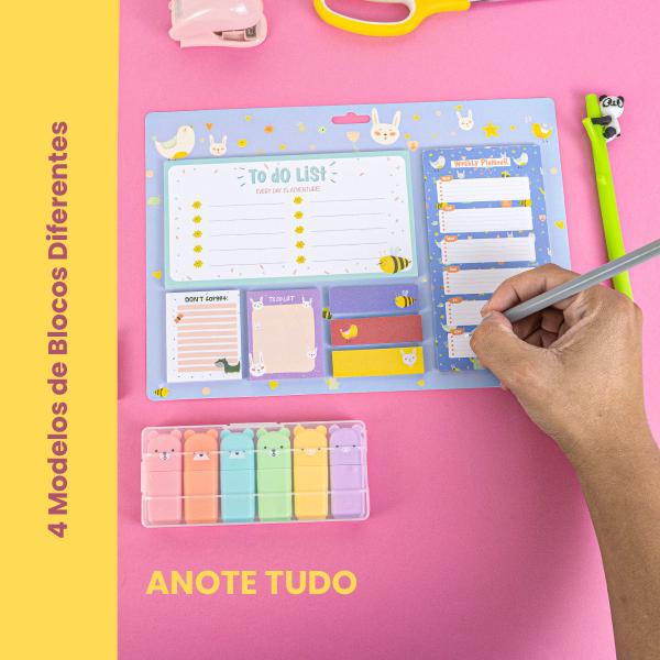 Imagem de Cartela Kit 7 Bloco De Notas P/ Anotações Recados Lembretes