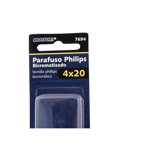 Imagem de Cartela Parafuso Chipboard Brasfort Cabeca Chata Philips 4,0X20 Cartela Com 15 Pecas  7694