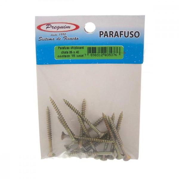 Imagem de Cartela Parafuso Chipboard Preguim Cabeca Chata Philips 3,5X40 Com 15 Pecas 5376