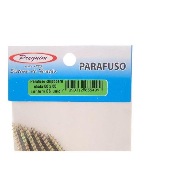 Cartela Parafuso Chipboard Preguim Cabeca Chata Philips 5,0X65 Com 06 Pecas 5499 Imagem de Cartela Parafuso Chipboard Preguim Cabeca Chata Philips 5,0X65 Com 06 Pecas 5499