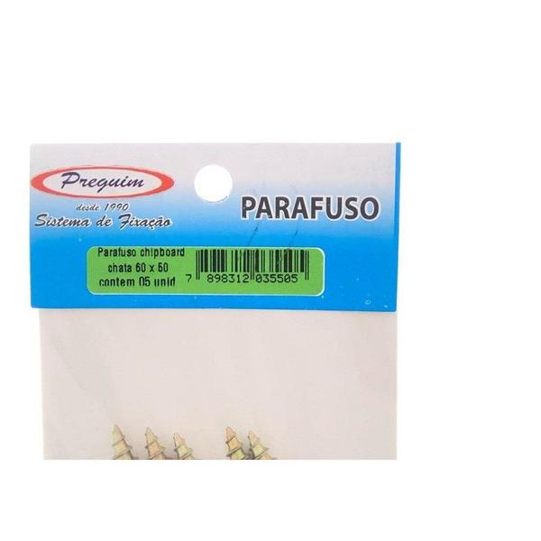 Imagem de Cartela Parafuso Chipboard Preguim Cabeca Chata Philips 6,0X50 Com 05 Pecas 5505