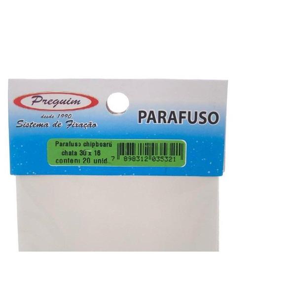 Imagem de Cartela Parafuso Chipboard Preguim Cabeca Chata Philips S3,0X16 Com 20 Pecas 5321