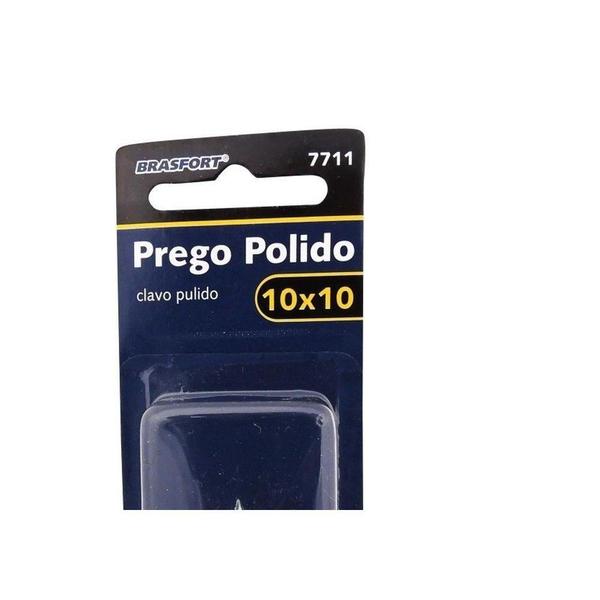 Imagem de Cartela Prego Aco Polido Brasfort Com Cabeca  10X10 (1,50X23mm) Cartela Com 30 Gramas 7711