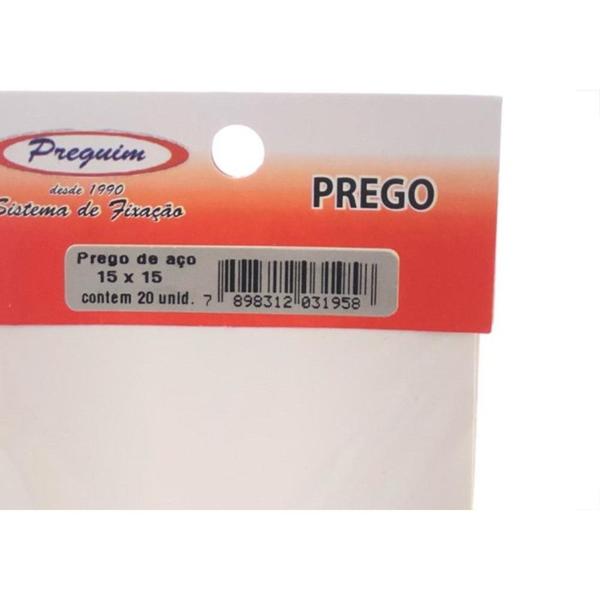 Imagem de Cartela Prego Aco Preguim Com Cabeca  15X15 (2,40X34mm) Com 20 Pecas 1958