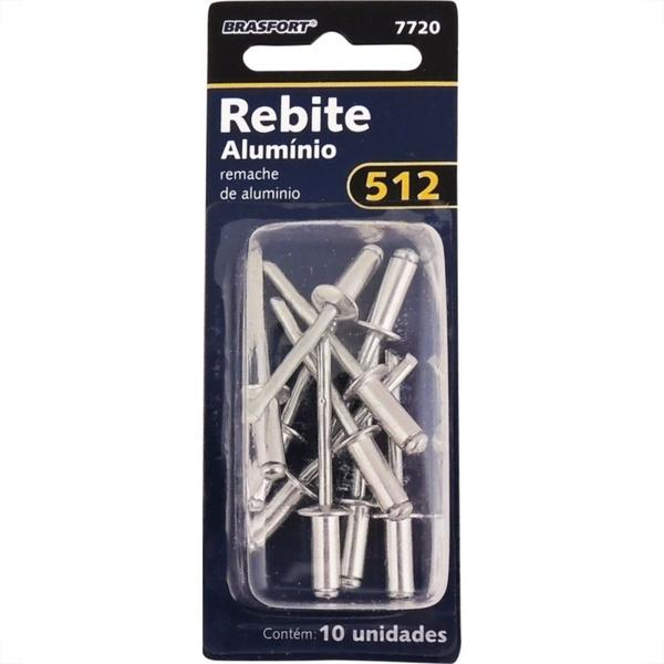 Imagem de Cartela Rebite Brasfort Aluminio Repuxo 512 Cartela Com 10 Pecas 7720