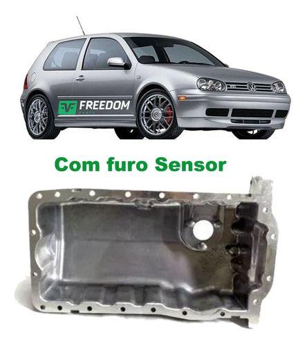 Imagem de Carter de óleo motor vw golf polo bora audi a3 1.6 2.0 aspirado c/furo p/sensor