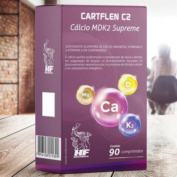 Cartflen C2 Calcio Mdk2 Supreme 90 Comps Hf Suplementos - HF Suplements Imagem de Cartflen C2 Calcio Mdk2 Supreme 90 Comps Hf Suplementos