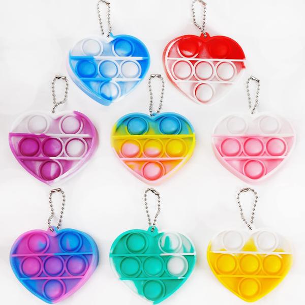 Imagem de Cartões de Dia dos Namorados e conjunto de brinquedos Pop Heart Fidget para crianças