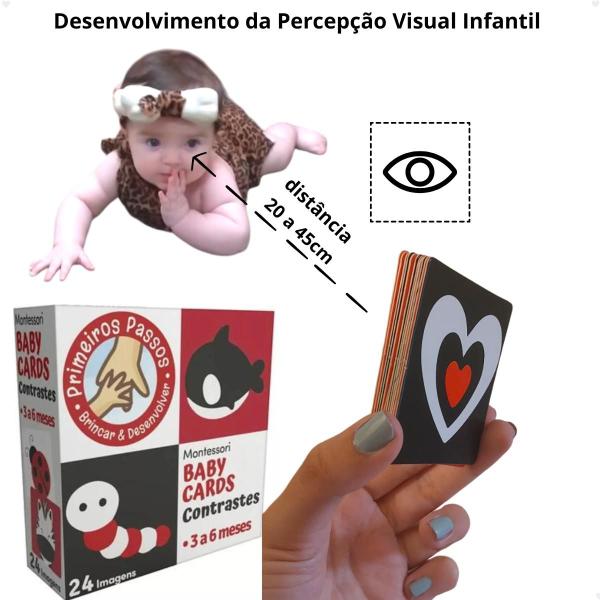 Imagem de Cartões De Estímulos De Alto Contraste Montessori Interativo Baby Cards 3 a 6 Mêses 24 imagens 12 Cartas Cooper Fun