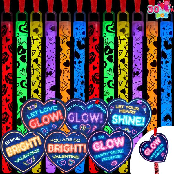 Imagem de Cartões de presente de Dia dos Namorados com Glow Sticks, 30 pacotes JOYIN