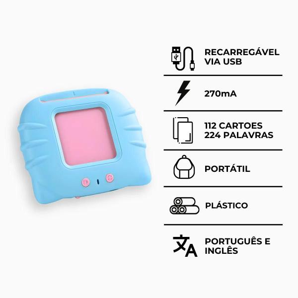 Imagem de Cartões Educativos infantil Tradutor Português Inglês azul