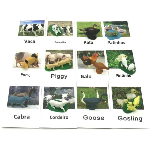 Cartões Montessori de Correspondência de Animais - Brinquedo Educacional para Aprendizagem de Idiomas Imagem de Cartões Montessori de Correspondência de Animais - Brinquedo Educacional para Aprendizagem de Idiomas
