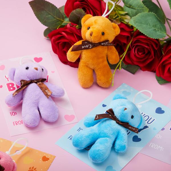 Imagem de Cartões-presente de Dia dos Namorados com conjunto de brinquedos de pelúcia Mini Bears