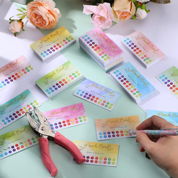 Imagem de Cartões Reward Punch Cards Fumete Watercolor 400 unidades para crianças de 8 cores