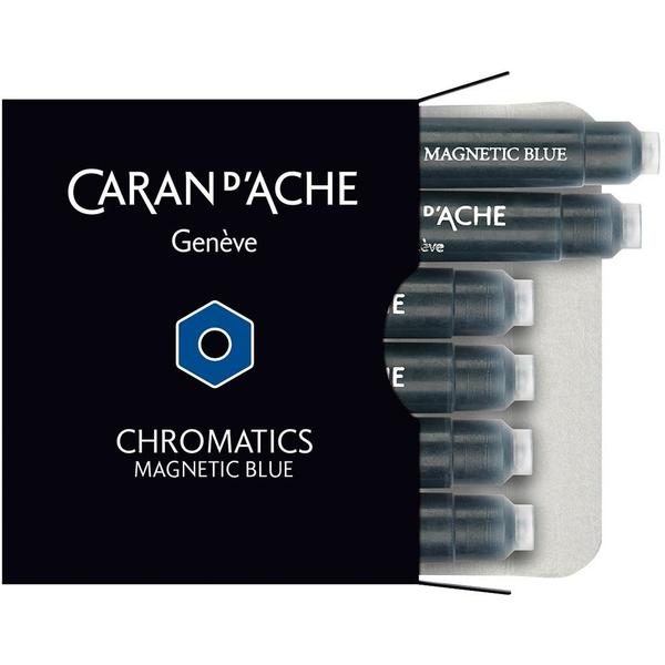 Imagem de Cartucho Caneta Tinteiro com 6 unidades Chromatics Blue Magnetic Caran D'Ache 8021.149