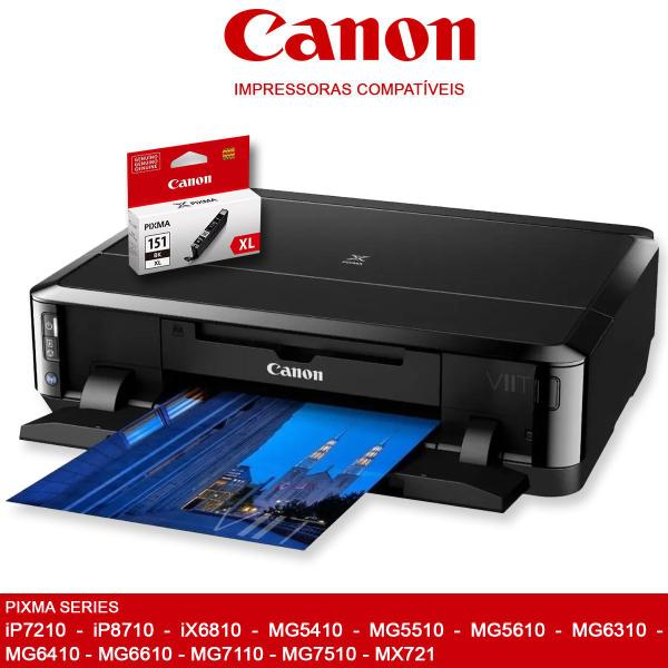 Imagem de Cartucho Canon Original CLI-151 XL Preto 11ml Para Pixma iP7210 iP8710 iX6810 MG5410 MG5510 MG5610 MG6310 MG6410