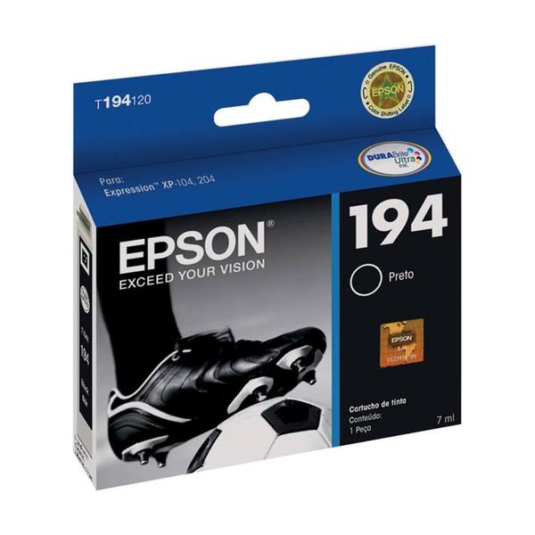 Cartucho de Tinta Epson 194 T194120 Preto Durabrite Ultra Imagem de Cartucho de Tinta Epson 194 T194120 Preto Durabrite Ultra
