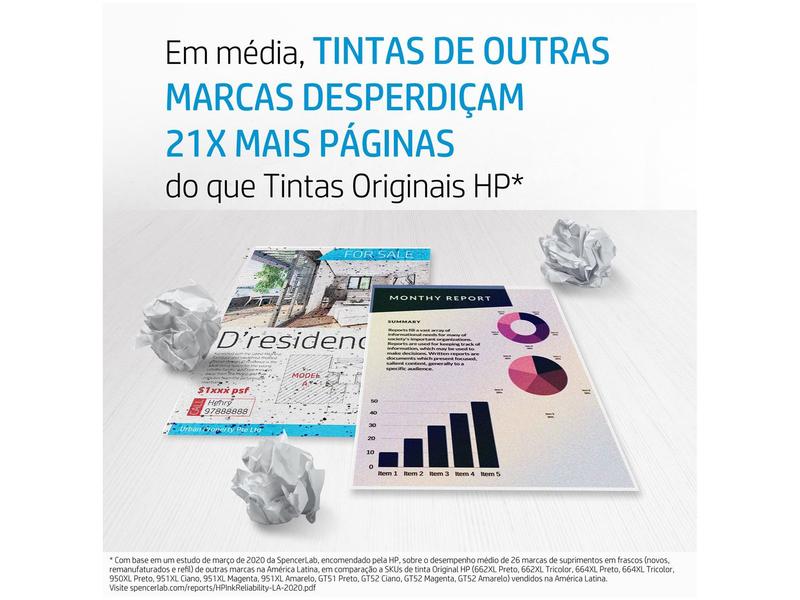 Imagem de Cartucho de Tinta HP 662 Preto