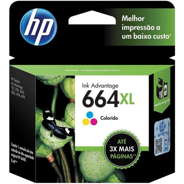 Imagem de Cartucho De Tinta Hp 664xl Tricolor F6v30ab