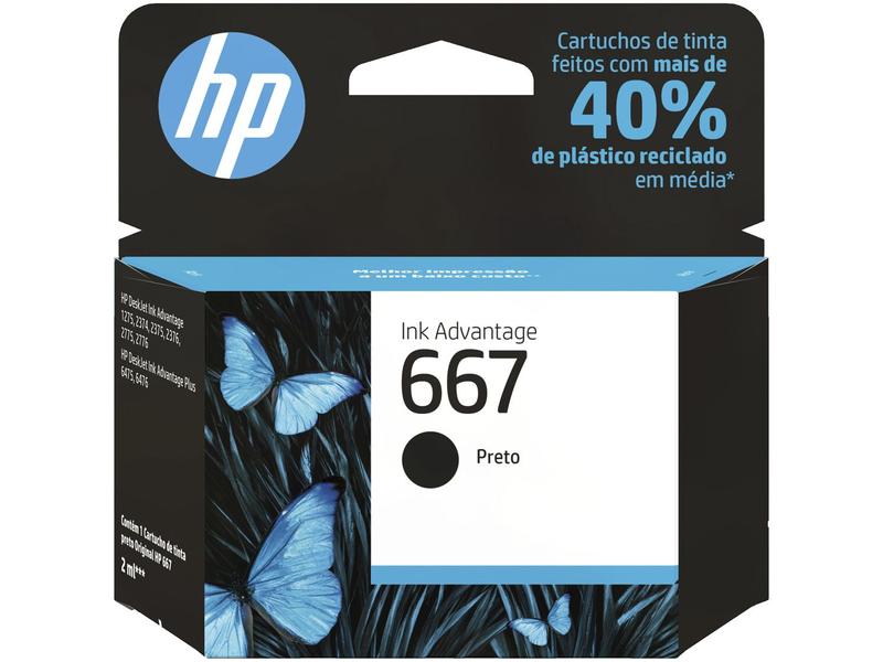 Cartucho de Tinta HP 667 Preto Original Cartucho de Tinta HP 667 Preto Original
