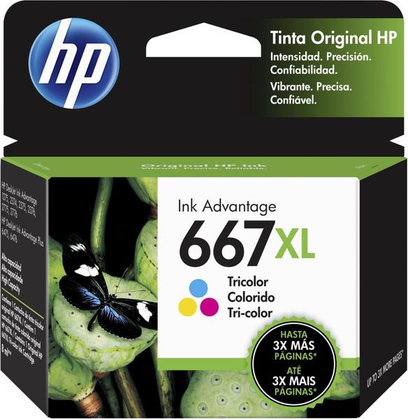 Imagem de Cartucho de Tinta HP 667Xl 3Ym80AL Color HP 6476 2376 2776 Original