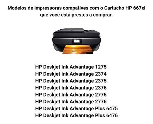 Imagem de Cartucho De Tinta Hp 667xl 8,5ml Preto Advantage Original