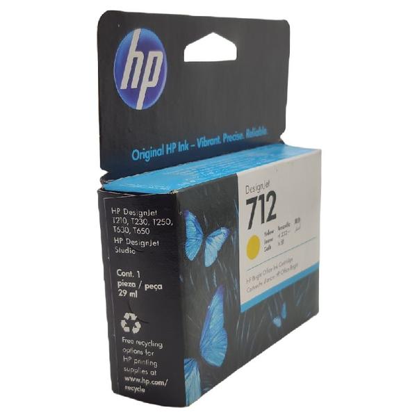 Imagem de Cartucho de tinta HP 712 Amarelo PLUK 29ml - 3ED69A