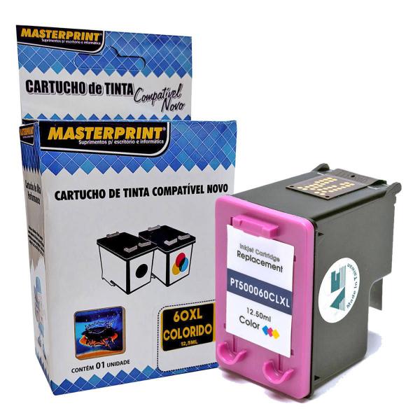 Imagem de Cartucho de Tinta Masterprint Compatível com 60 60xl para Deskjet D1660 D2560 D110a D410a F4440 C4780 Colorido 12,5ml